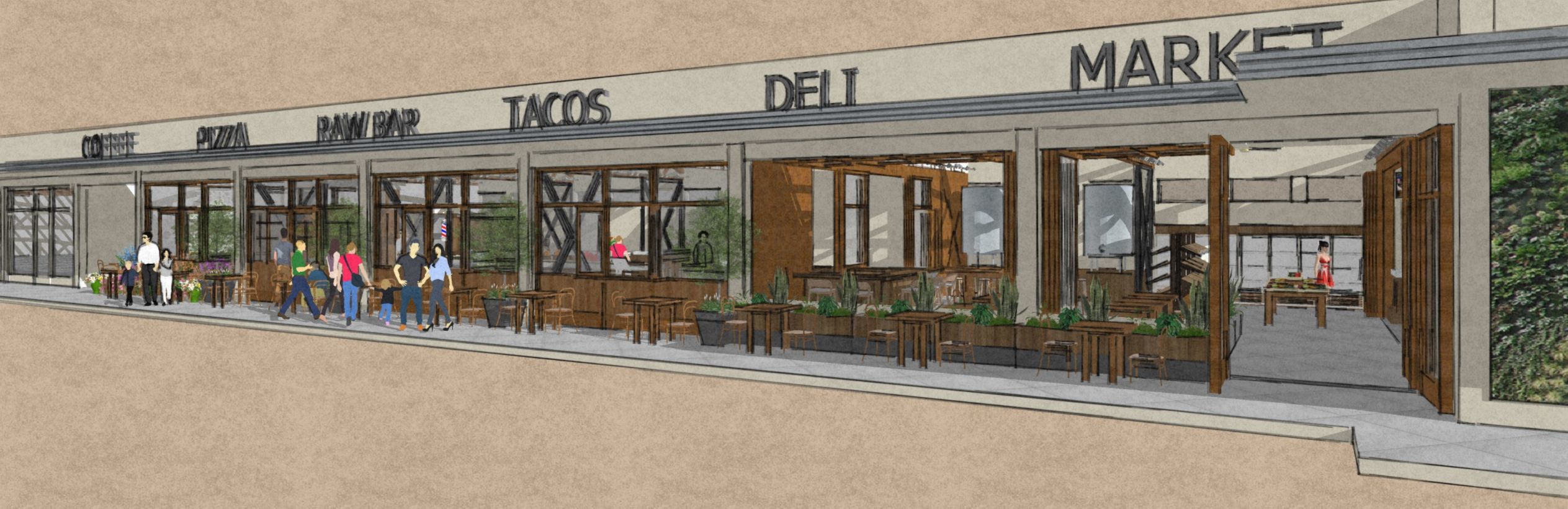 An image of what part of the new Food City complex would look like from the parking lot.